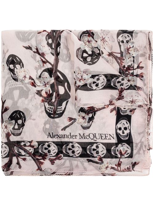 white/black silk chiffon scarves Alexander McQueen | 7986993052Q6960